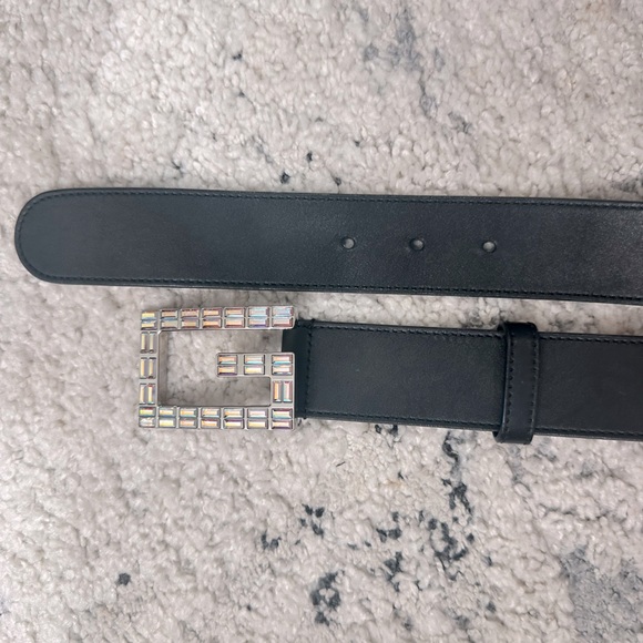 Authentic Gucci leather Crystal Squared G Belt size 80-32 with Dust Bag - Picture 7 of 7